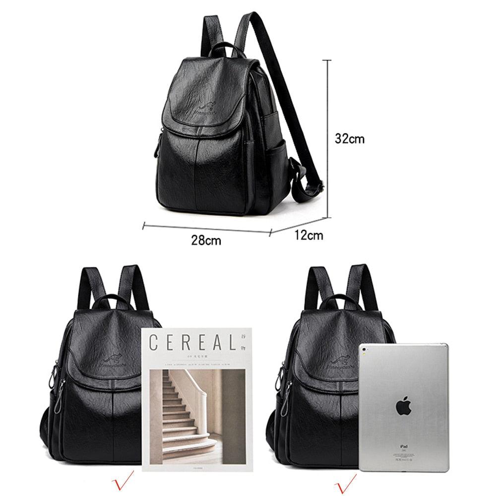 Mochila Feminina Clássica em Couro Vintage - Valentina
