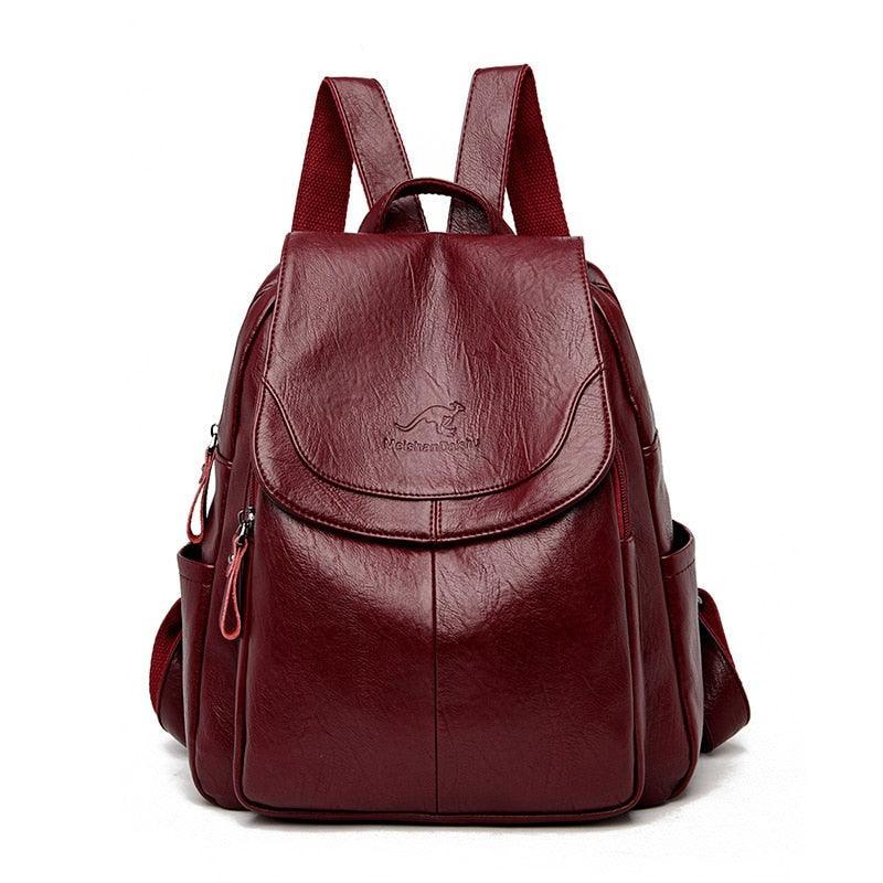 Mochila Feminina Clássica em Couro Vintage - Valentina
