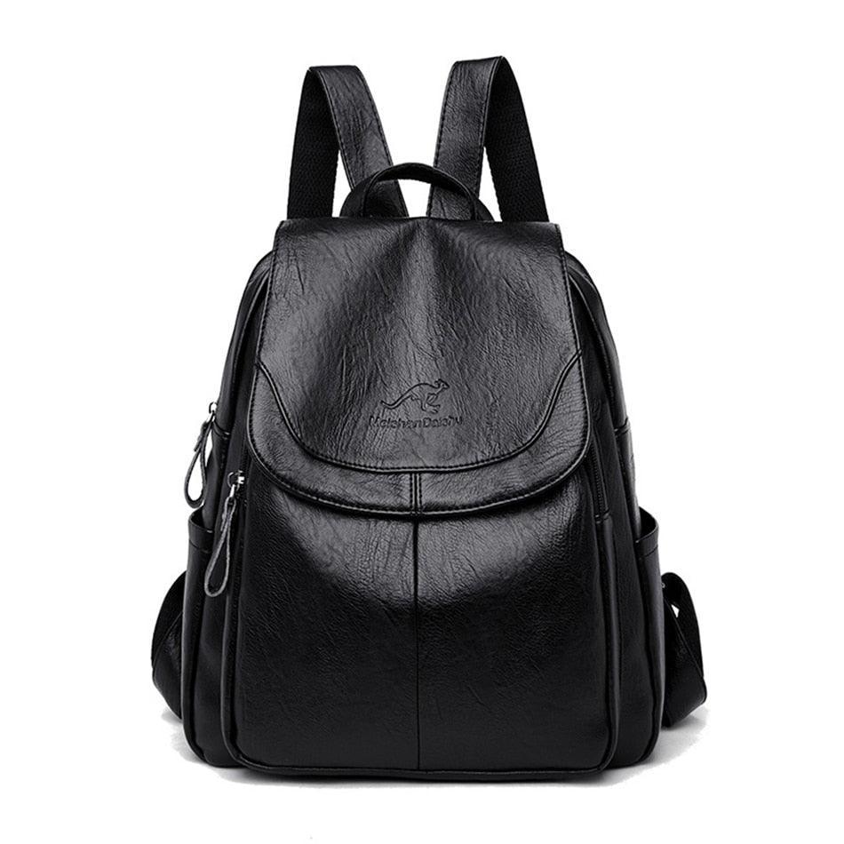 Mochila Feminina Clássica em Couro Vintage - Valentina