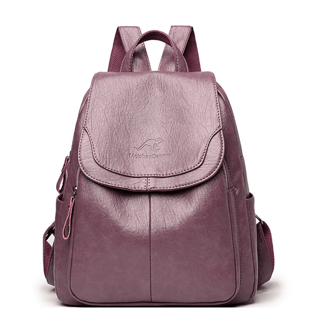 Mochila Feminina Clássica em Couro Vintage - Valentina