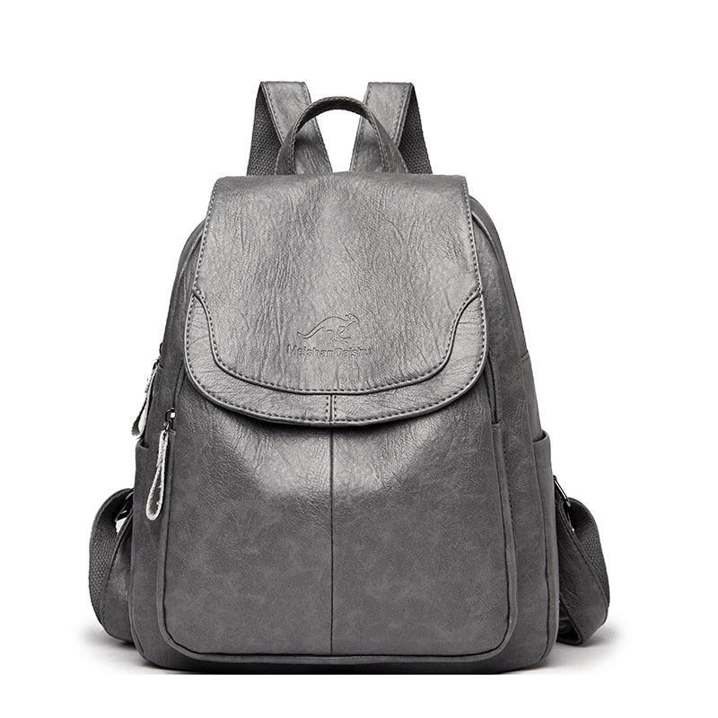 Mochila Feminina Clássica em Couro Vintage - Valentina